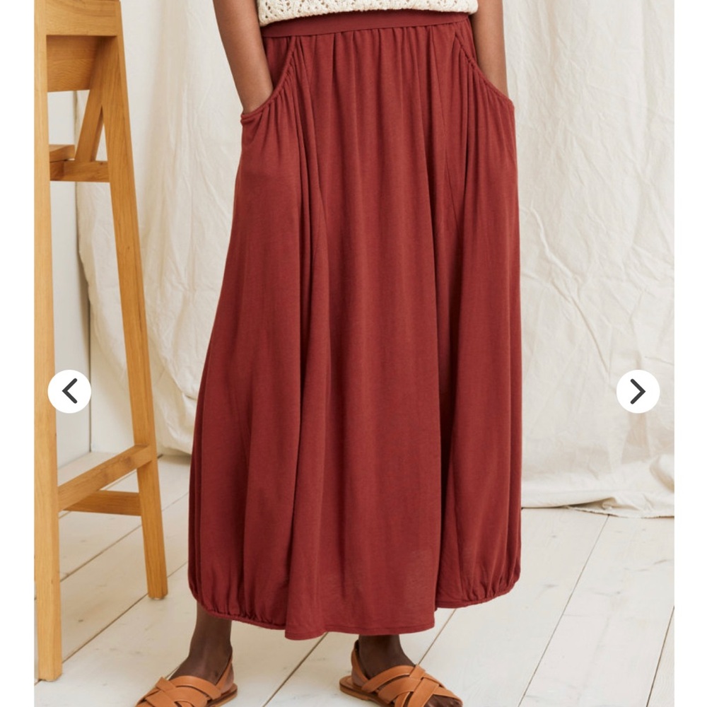 Garnet Hill Favorite Maxi Skirt Red Med